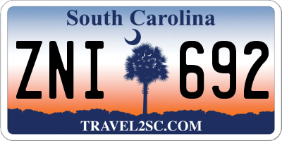 SC license plate ZNI692