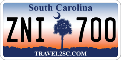 SC license plate ZNI700