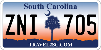 SC license plate ZNI705