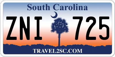 SC license plate ZNI725