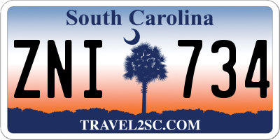 SC license plate ZNI734
