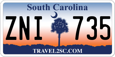SC license plate ZNI735