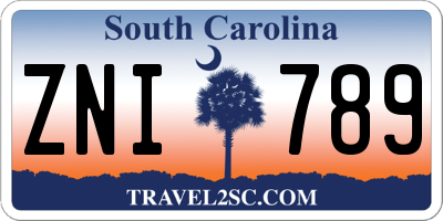 SC license plate ZNI789