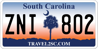 SC license plate ZNI802
