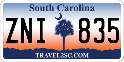 SC license plate ZNI835