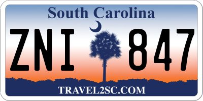 SC license plate ZNI847
