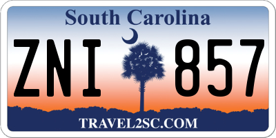 SC license plate ZNI857