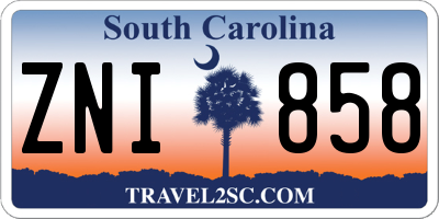 SC license plate ZNI858
