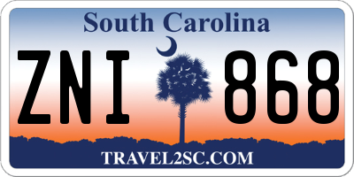 SC license plate ZNI868