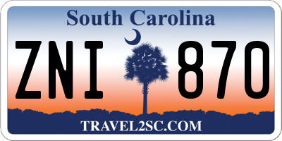 SC license plate ZNI870