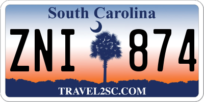 SC license plate ZNI874