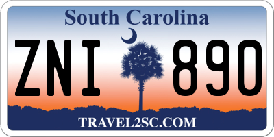 SC license plate ZNI890