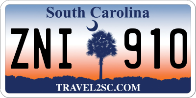 SC license plate ZNI910
