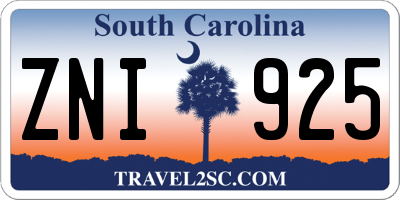 SC license plate ZNI925