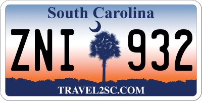 SC license plate ZNI932