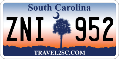 SC license plate ZNI952
