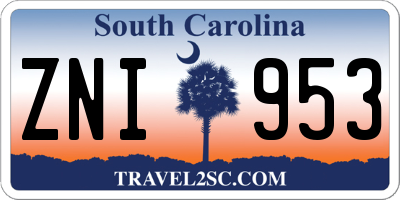 SC license plate ZNI953