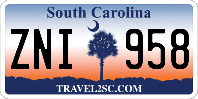 SC license plate ZNI958