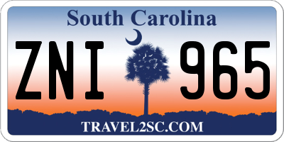 SC license plate ZNI965