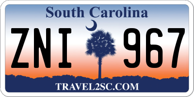 SC license plate ZNI967