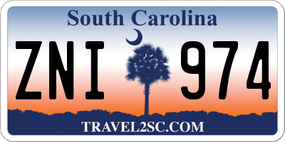 SC license plate ZNI974