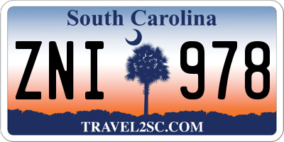 SC license plate ZNI978