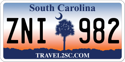 SC license plate ZNI982