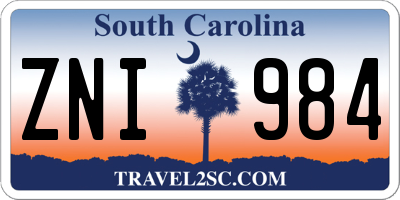 SC license plate ZNI984