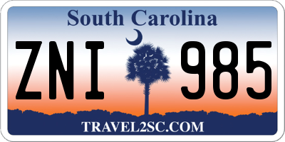 SC license plate ZNI985