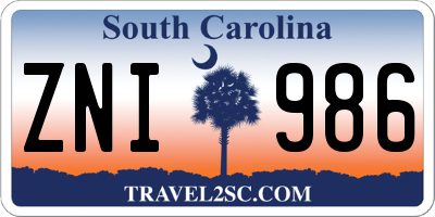 SC license plate ZNI986