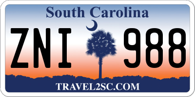 SC license plate ZNI988