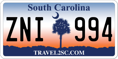 SC license plate ZNI994