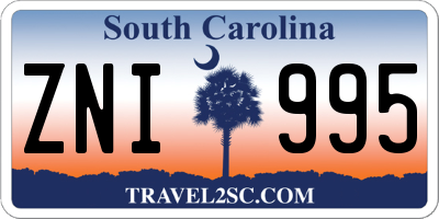 SC license plate ZNI995