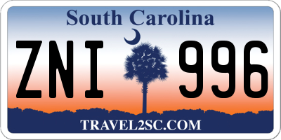 SC license plate ZNI996