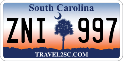 SC license plate ZNI997