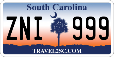 SC license plate ZNI999