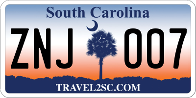 SC license plate ZNJ007