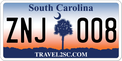 SC license plate ZNJ008
