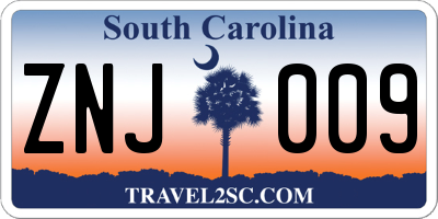 SC license plate ZNJ009