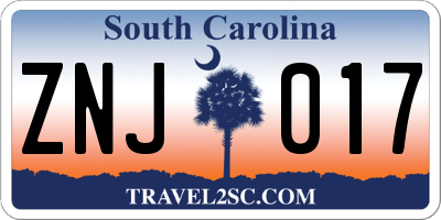 SC license plate ZNJ017