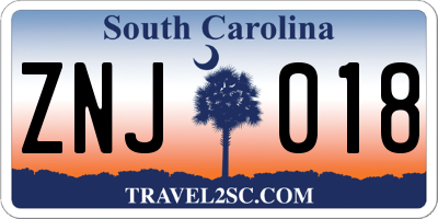 SC license plate ZNJ018