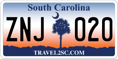 SC license plate ZNJ020