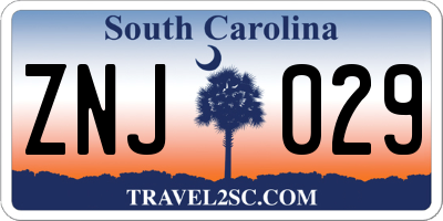 SC license plate ZNJ029