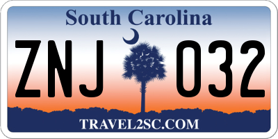 SC license plate ZNJ032