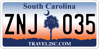 SC license plate ZNJ035