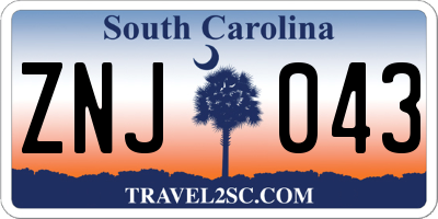 SC license plate ZNJ043