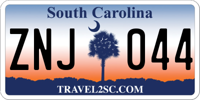 SC license plate ZNJ044
