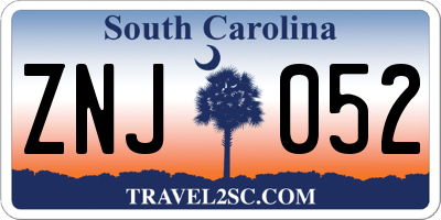 SC license plate ZNJ052