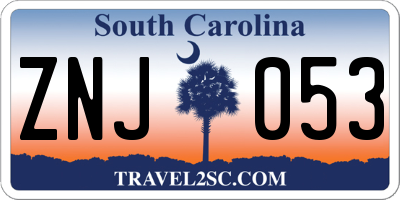 SC license plate ZNJ053