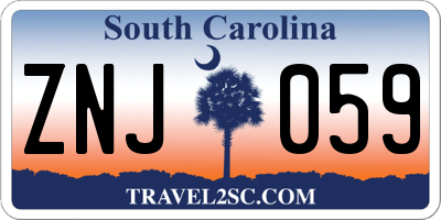 SC license plate ZNJ059